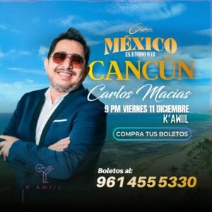 Boleto – Carlos Macías en Cancún.